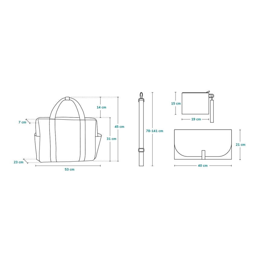Lionelo - Sac à langer pour poussette IDA Gris Béton