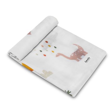 Lionelo - Set van 3 bamboe hydrofiele doeken 70x70 cm Dino