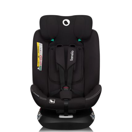 Lionelo - Siège-auto pivotant avec base BASTIAAN ONE i-Size de 40 à 150 cm Noir carbone