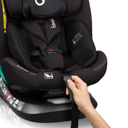 Lionelo - Siège-auto pivotant avec base BASTIAAN ONE i-Size de 40 à 150 cm Noir carbone