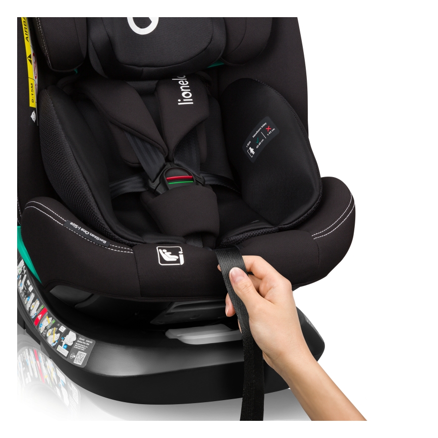 Lionelo - Siège-auto pivotant avec base BASTIAAN ONE i-Size de 40 à 150 cm Noir carbone