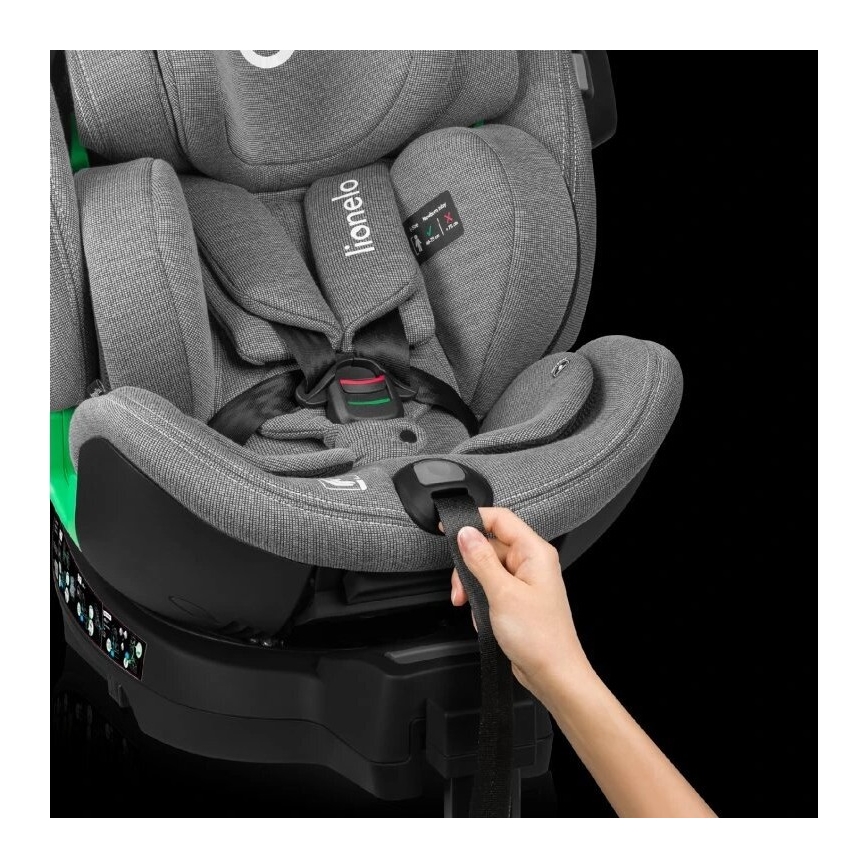 Lionelo - Siège auto avec base pivotante HARMONY i-Taille 40-150 cm gris