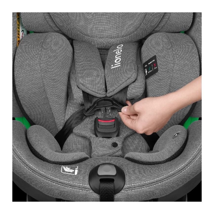 Lionelo - Siège auto avec base pivotante HARMONY i-Taille 40-150 cm noir/gris