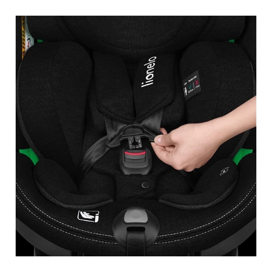Lionelo - Siège auto avec base pivotante HARMONY i-Taille 40-150 cm noir