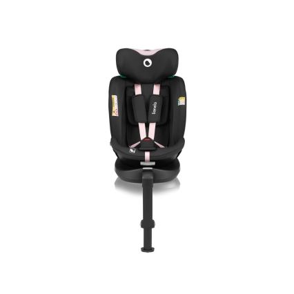 Lionelo - Siège auto avec base pivotante NAVY i-Taille 40-150 cm noir/rose