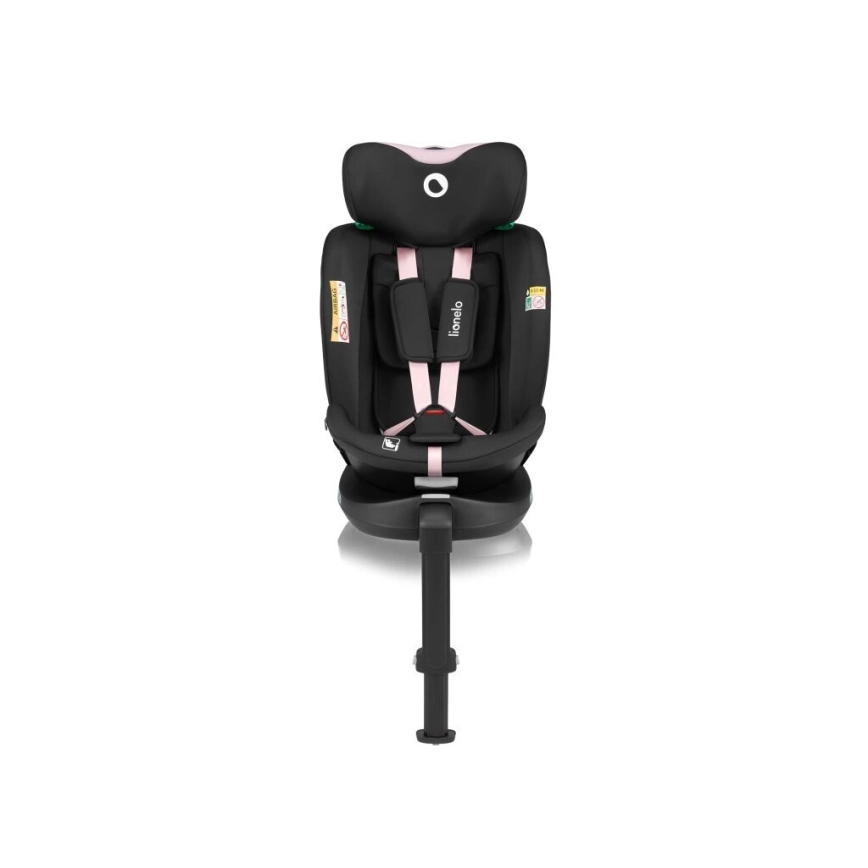 Lionelo - Siège auto avec base pivotante NAVY i-Taille 40-150 cm noir/rose