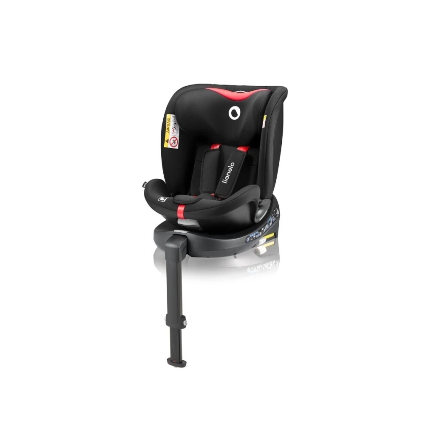 Lionelo - Siège auto avec base pivotante NAVY i- Taille 40-150 cm noir/rouge