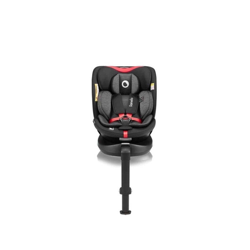 Lionelo - Siège auto avec base pivotante NAVY i- Taille 40-150 cm noir/rouge