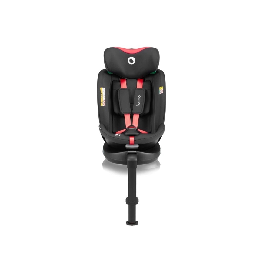 Lionelo - Siège auto avec base pivotante NAVY i- Taille 40-150 cm noir/rouge