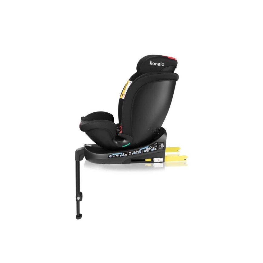 Lionelo - Siège auto avec base pivotante NAVY i- Taille 40-150 cm noir/rouge