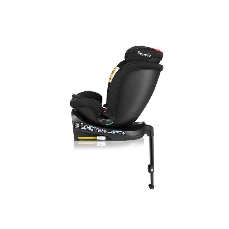 Lionelo - Siège auto avec base pivotante NAVY i- Taille 40-150 cm noir/rouge