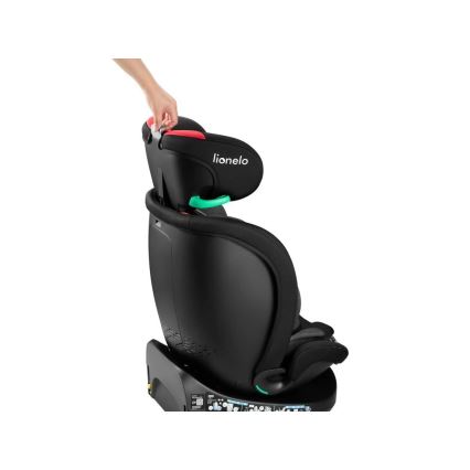 Lionelo - Siège auto avec base pivotante NAVY i- Taille 40-150 cm noir/rouge