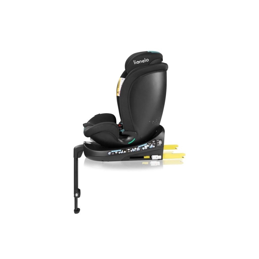 Lionelo - Siège auto avec base pivotante NAVY i-Taille 40-150 cm noir/turquoise