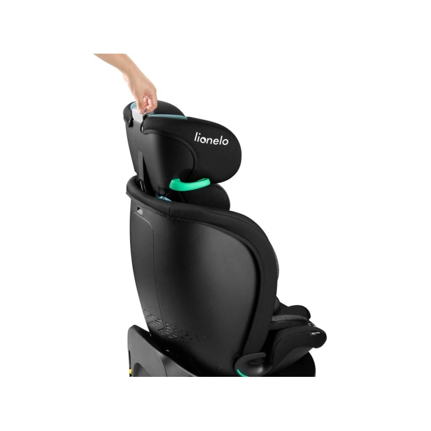 Lionelo - Siège auto avec base pivotante NAVY i-Taille 40-150 cm noir/turquoise