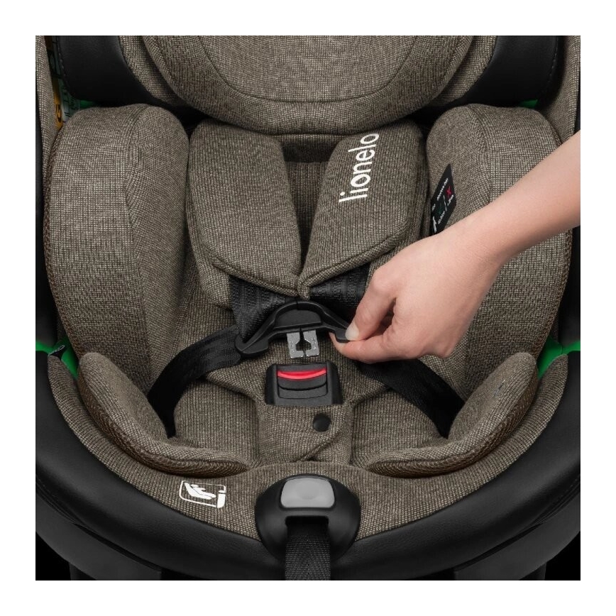 Lionelo - Siège auto HARMONY i-Size 40-150 cm avec base pivotante noir/olive