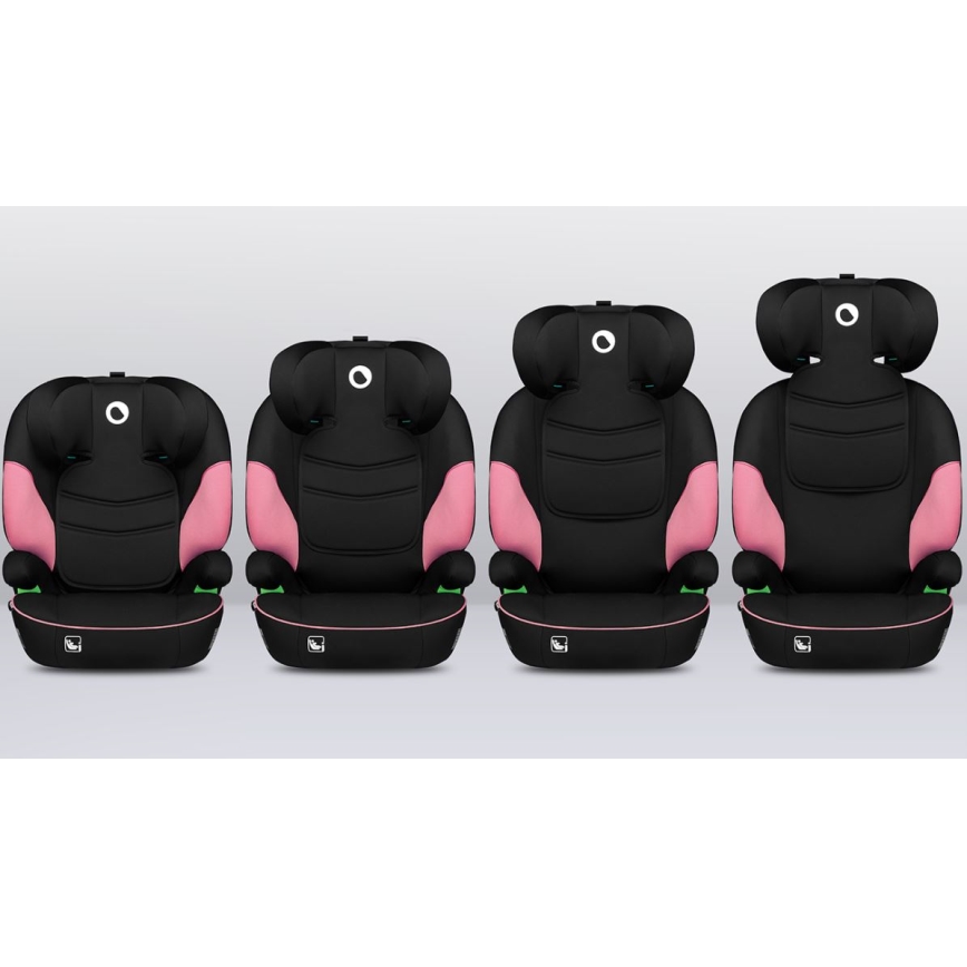 Lionelo - Siège auto LARS i-Taille 100-150 cm noir/rose