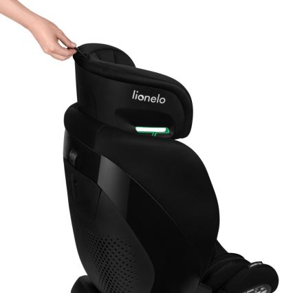 Lionelo - Siège auto LAVENDER i-Size avec base pivotante, 76–150 cm, Noir Carbone