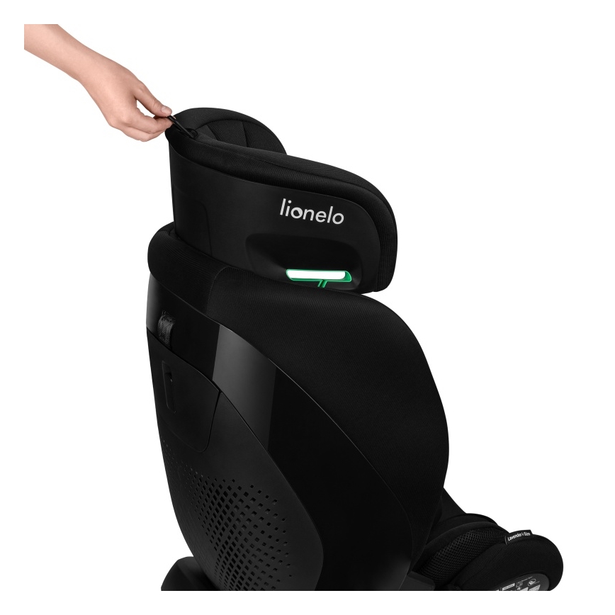 Lionelo - Siège auto LAVENDER i-Size avec base pivotante, 76–150 cm, Noir Carbone