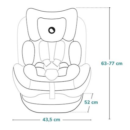 Lionelo - Siège auto LAVENDER i-Size avec base pivotante, 76–150 cm, Noir Carbone