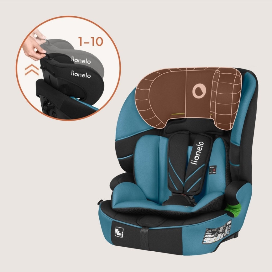 Lionelo - Siège auto LEVI FIX i-Size 76-150 cm Bleu cobalt