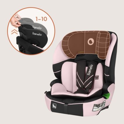 Lionelo - Siège auto LEVI FIX i-Size 76-150 cm Rose Bébé