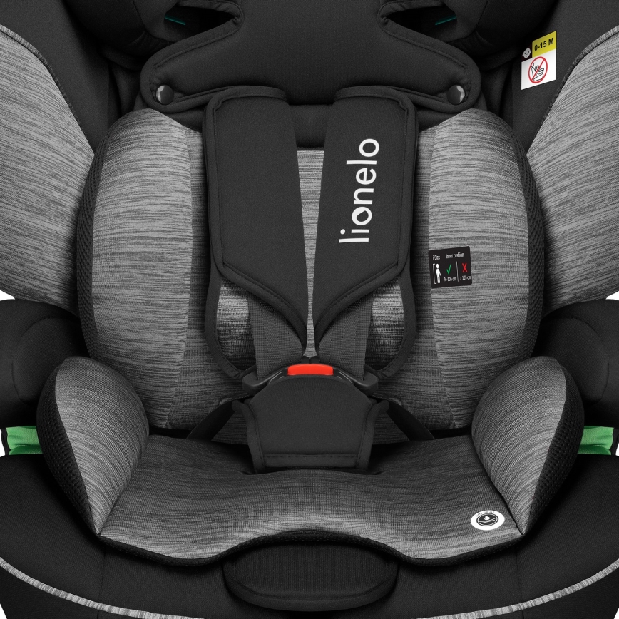 Lionelo - Siège auto LEVI i-Size 76-150 cm Noir Gris