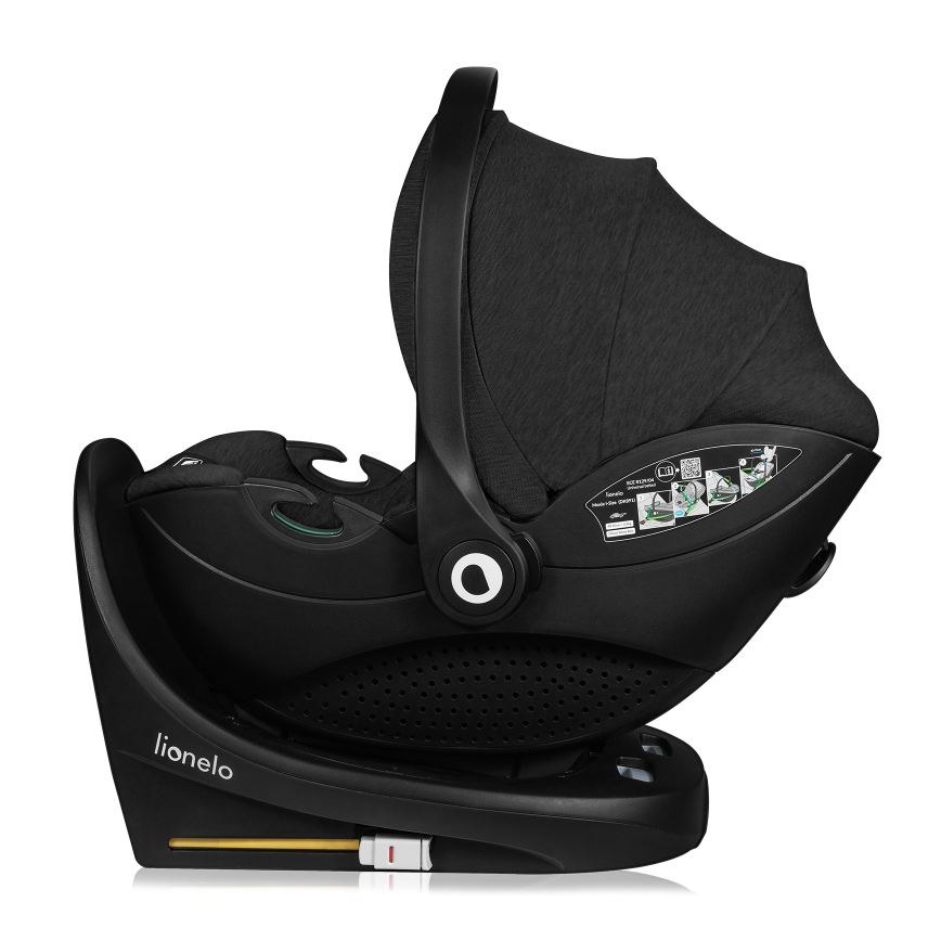 Lionelo - Siège auto MOXIE SET i-Size 40-87 cm avec base pivotante, Noir carbone