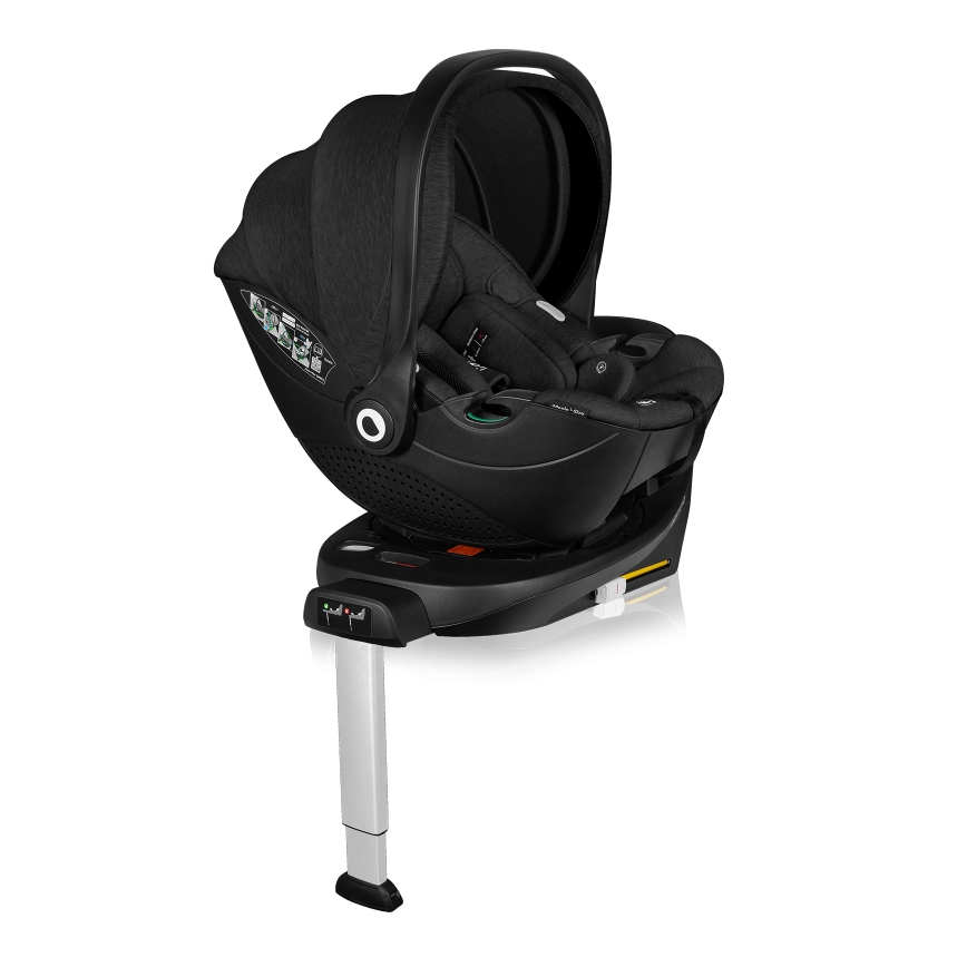 Lionelo - Siège auto MOXIE SET i-Size 40-87 cm avec base pivotante, Noir carbone