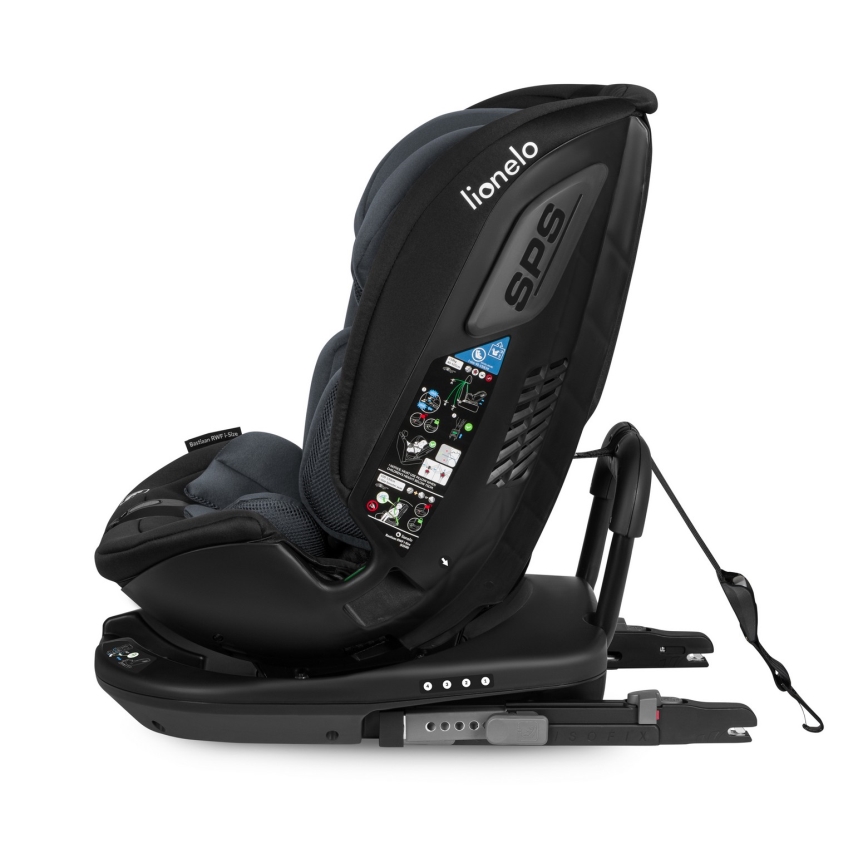 Lionelo - Siège auto pivotant avec base BASTIAAN i-Size 40-150 cm Gris pierre