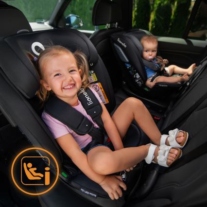 Lionelo - Siège-auto pivotant avec base BASTIAAN i-Size 40-150 cm Noir Carbone