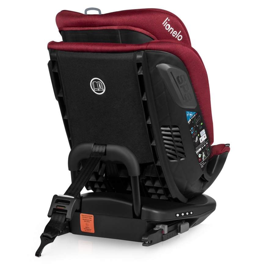 Lionelo - Siège-auto pivotant avec base BASTIAAN i-Size 40-150 cm Rouge bordeaux