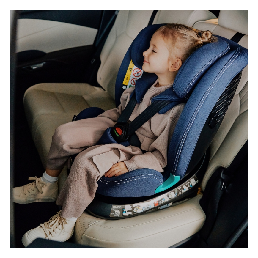Lionelo - Siège auto pivotant sur base BASTIAAN ONE i-Size 40-150 cm Bleu marine