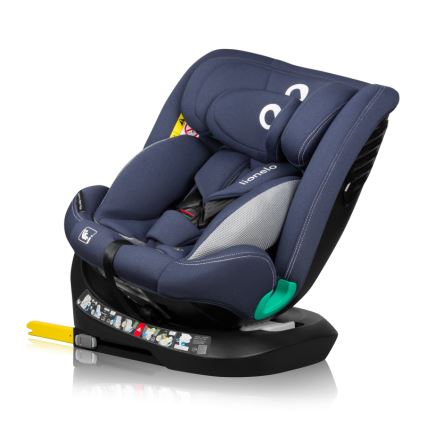 Lionelo - Siège auto pivotant sur base BASTIAAN ONE i-Size 40-150 cm Bleu marine