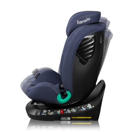 Lionelo - Siège auto pivotant sur base BASTIAAN ONE i-Size 40-150 cm Bleu marine