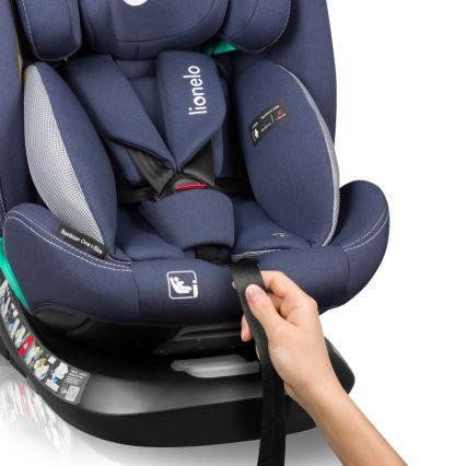Lionelo - Siège auto pivotant sur base BASTIAAN ONE i-Size 40-150 cm Bleu marine