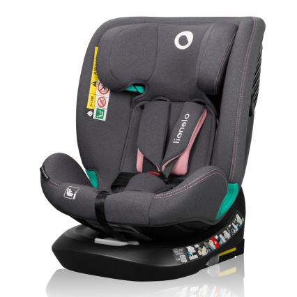 Lionelo - Siège auto pivotant avec base BASTIAAN ONE i-Size 40-150 cm Rose