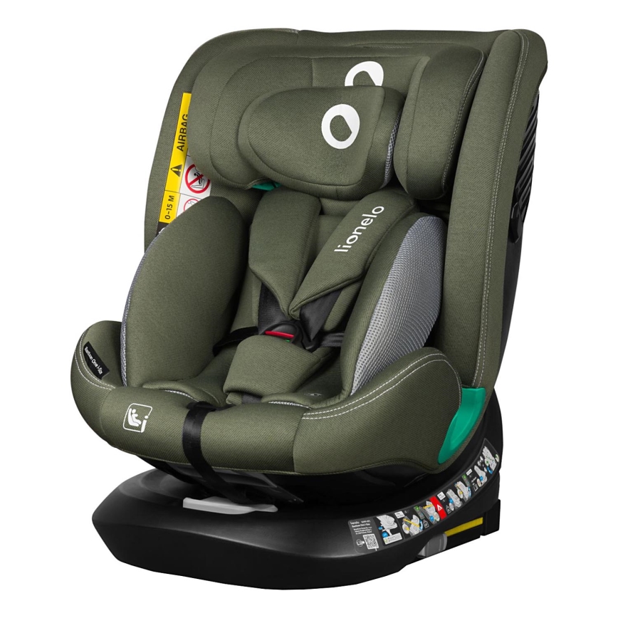 Lionelo - Siège-auto pivotant avec base BASTIAAN ONE i-Size 40-150 cm Vert olive