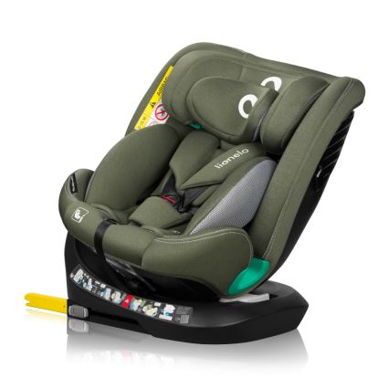 Lionelo - Siège-auto pivotant avec base BASTIAAN ONE i-Size 40-150 cm Vert olive