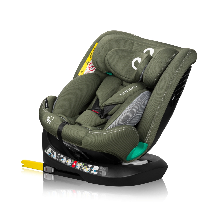 Lionelo - Siège-auto pivotant avec base BASTIAAN ONE i-Size 40-150 cm Vert olive