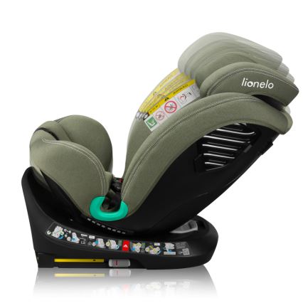 Lionelo - Siège-auto pivotant avec base BASTIAAN ONE i-Size 40-150 cm Vert olive
