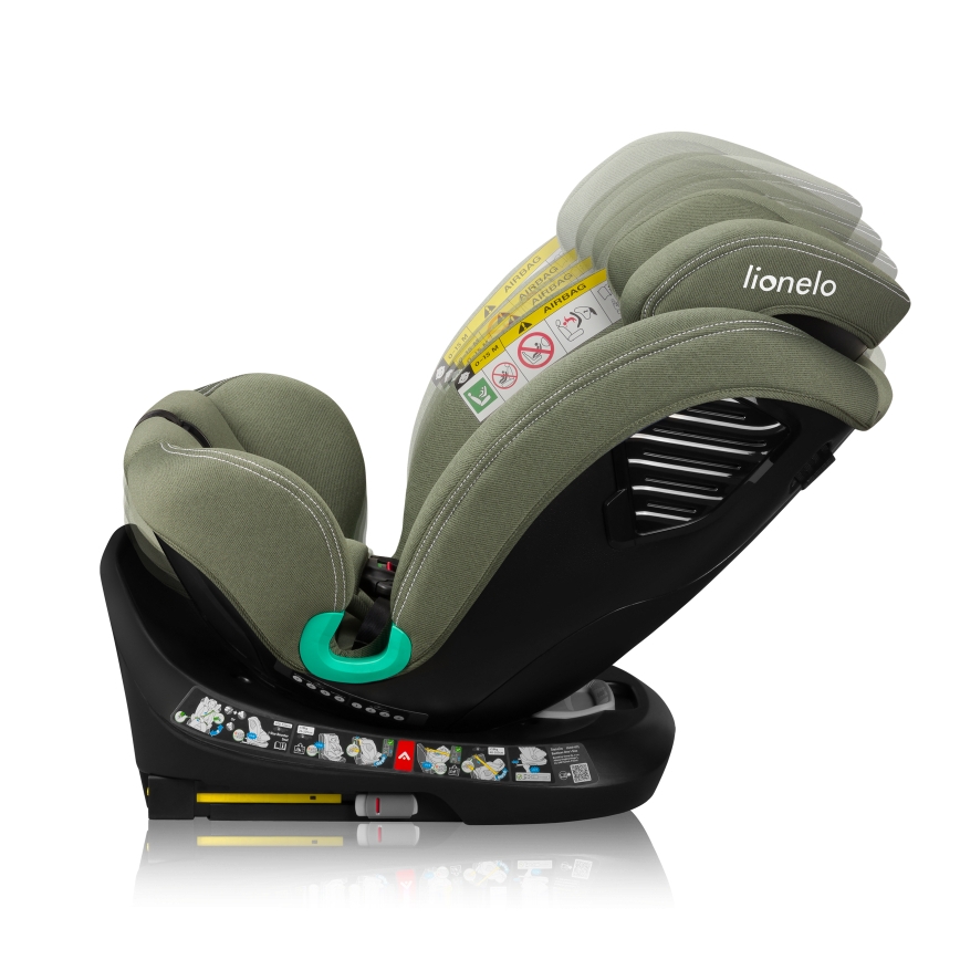 Lionelo - Siège-auto pivotant avec base BASTIAAN ONE i-Size 40-150 cm Vert olive
