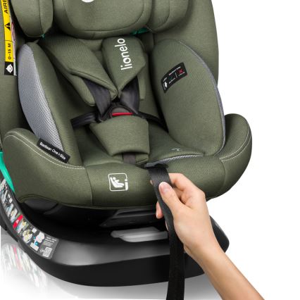 Lionelo - Siège-auto pivotant avec base BASTIAAN ONE i-Size 40-150 cm Vert olive