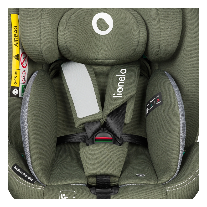 Lionelo - Siège-auto pivotant avec base BASTIAAN ONE i-Size 40-150 cm Vert olive