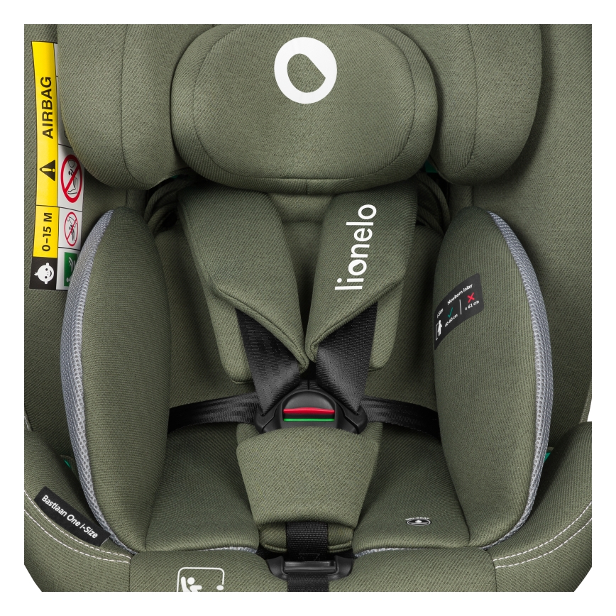 Lionelo - Siège-auto pivotant avec base BASTIAAN ONE i-Size 40-150 cm Vert olive
