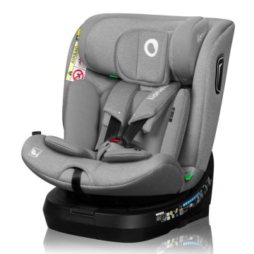 Lionelo - Siège-auto pivotant avec base BRAVE i-Size 40-150 cm Gris pierre
