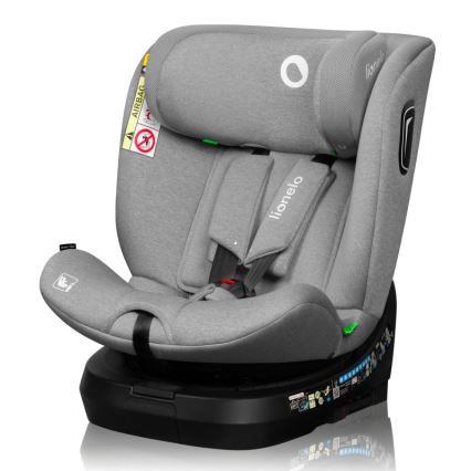 Lionelo - Siège-auto pivotant avec base BRAVE i-Size 40-150 cm Gris pierre