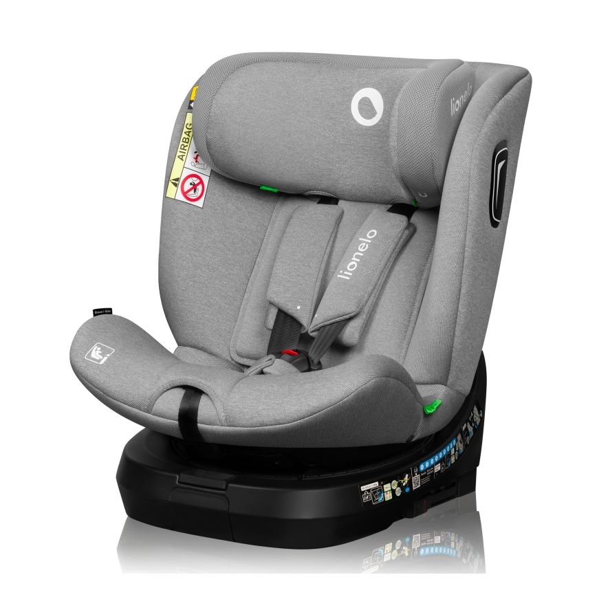 Lionelo - Siège-auto pivotant avec base BRAVE i-Size 40-150 cm Gris pierre