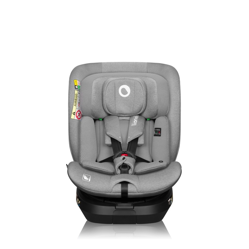 Lionelo - Siège-auto pivotant avec base BRAVE i-Size 40-150 cm Gris pierre