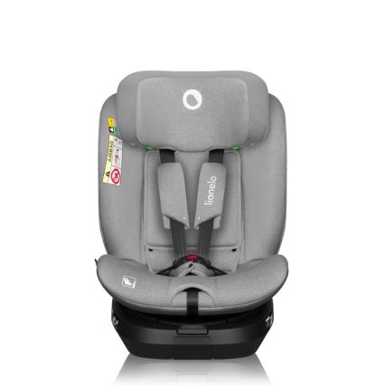 Lionelo - Siège-auto pivotant avec base BRAVE i-Size 40-150 cm Gris pierre