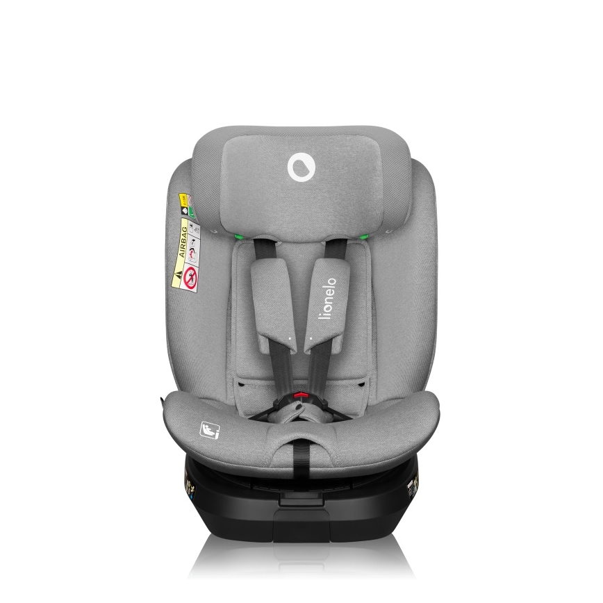 Lionelo - Siège-auto pivotant avec base BRAVE i-Size 40-150 cm Gris pierre